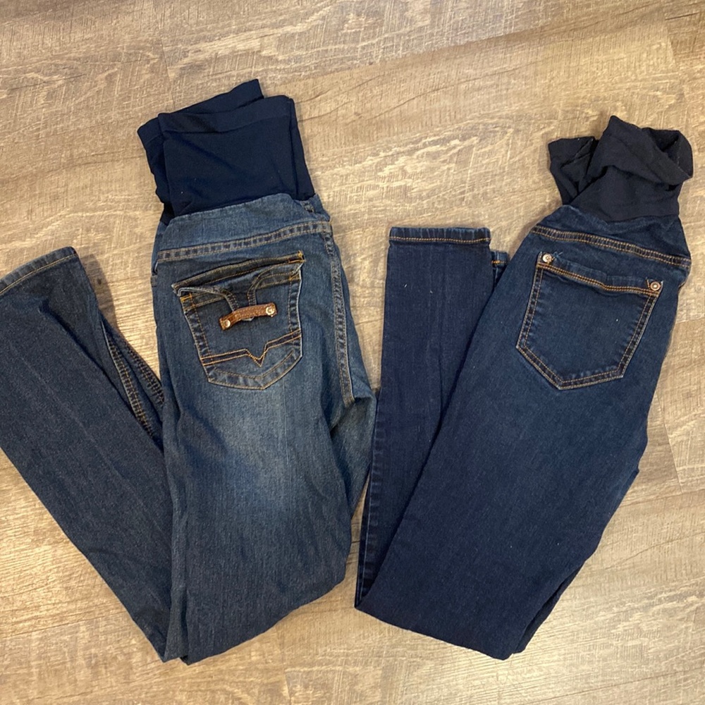Indigo Blue and Bella Vida Full panel Maternity Jeans S